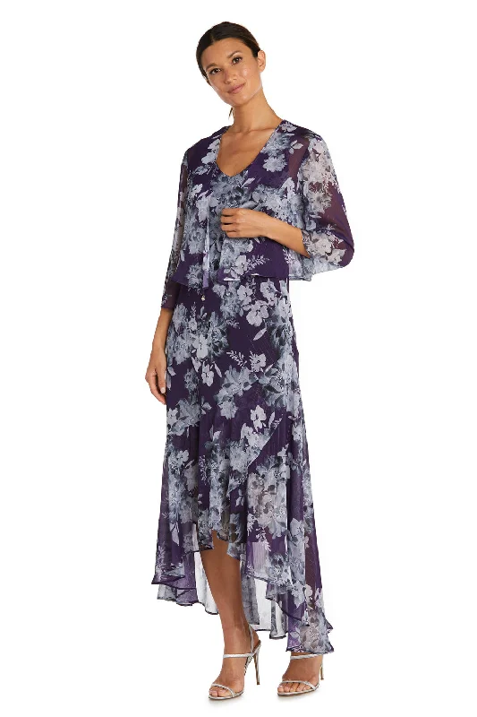 R&M Richards 7973 High Low Floral Mother of the Bride Jacket Dress