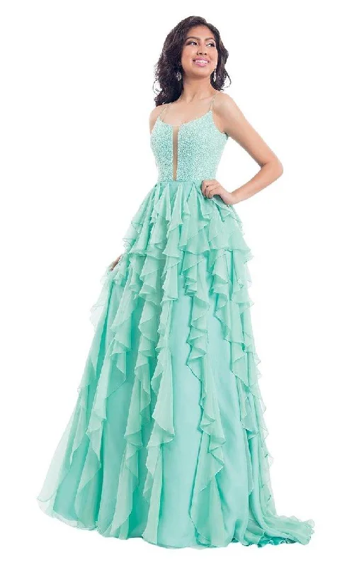 Rachel Allan Prom Spaghetti Strap Long Dress 6092