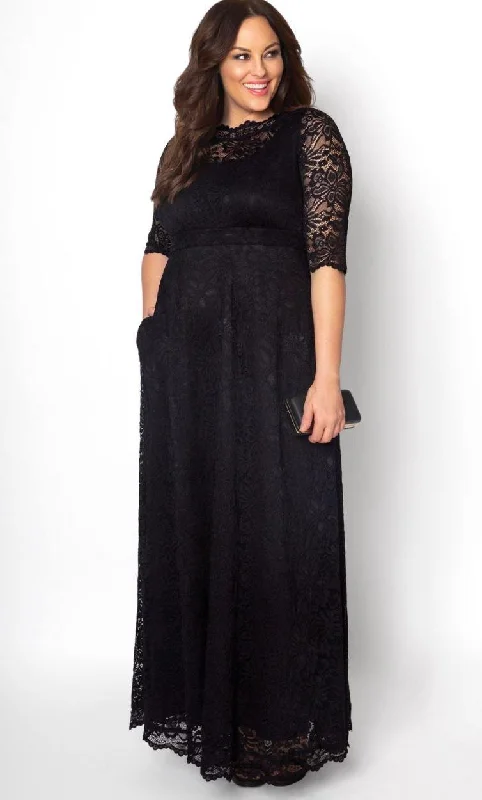 Kiyonna Long Plus Size Lace Dress Sale