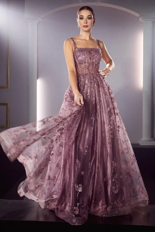 Rose Gold 8 Cinderella Divine J840 Long A-Line Evening Gown Sale