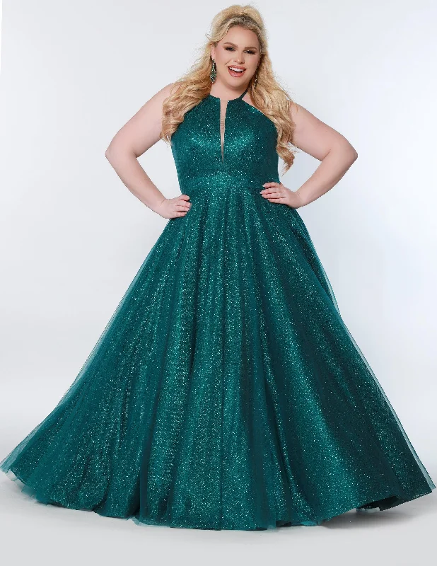 Evergreen 32 Sydneys Closet SC7323 Plus Size Long Halter Prom Dress Sale