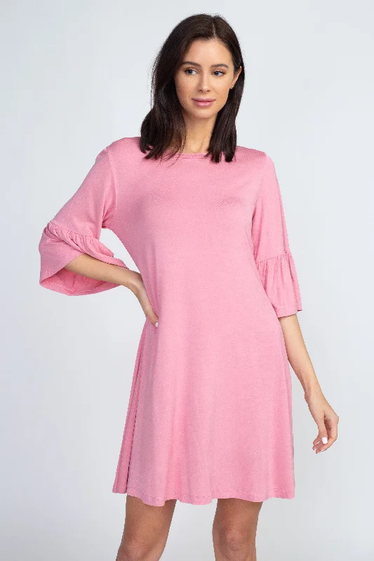 Peplum 3/4 Sleeve Dress