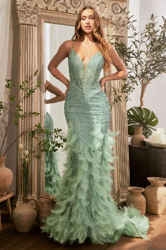 Cinderella Divine CC1608 Long Beaded Formal Prom Mermaid Dress