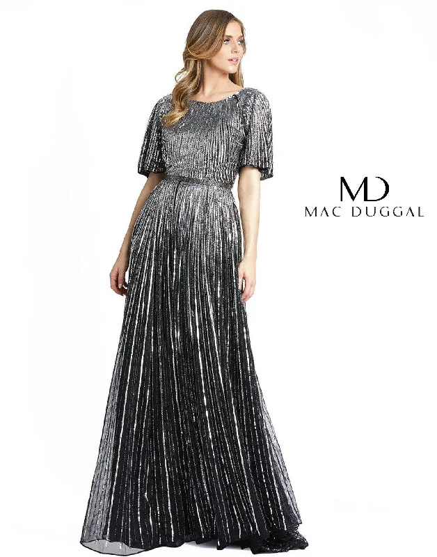 Mac Duggal 4913 Long Formal Short Sleeve Evening Dress