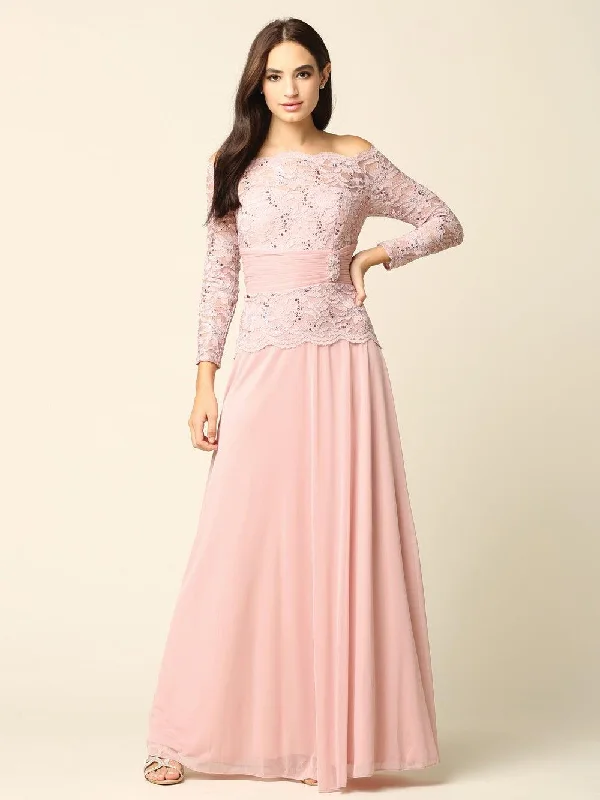 Long Mother of the Bride Off Shoulder Formal Dress Sale