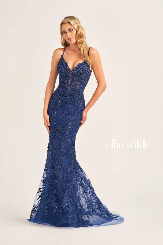 Ellie Wilde EW35115 Long Formal Sequin Evening Prom Gown