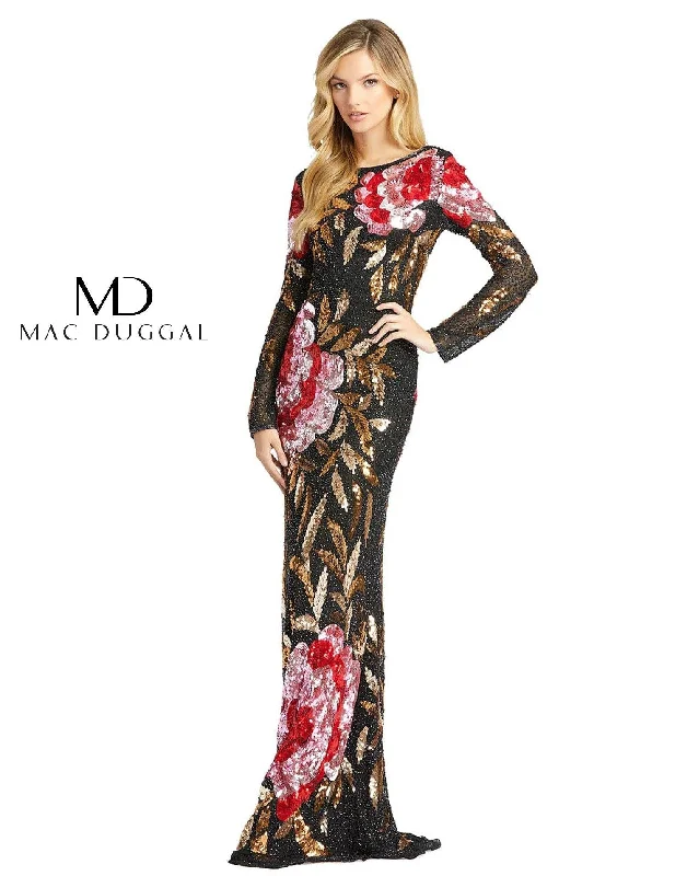 Mac Duggal Long Sleeve Evening Formal Dress