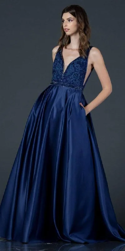 Long Sleeveless Formal Evening Prom Beaded Dress