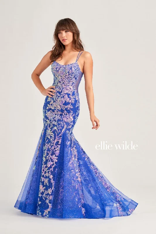 Ellie Wilde EW35008 Long Mermaid Glitter Prom Gown