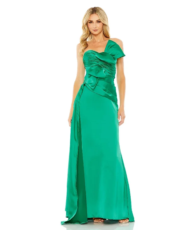 Mac Duggal 20585 Long Strapless Bow Front Detailed Dress