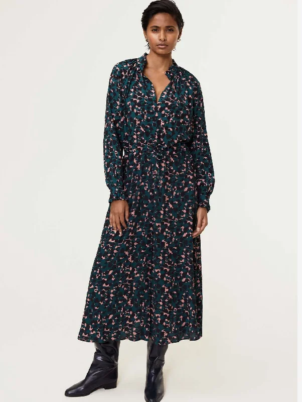 Luna LENZING™ ECOVERO™ Midi Dress | Cedar Ink Print