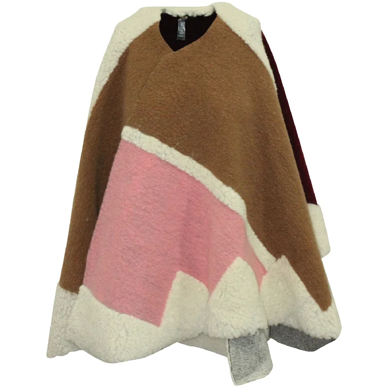 Maje Poncho in Multicolor Wool