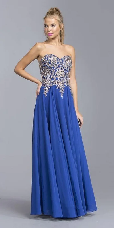 Long Formal Strapless Evening Prom Dress