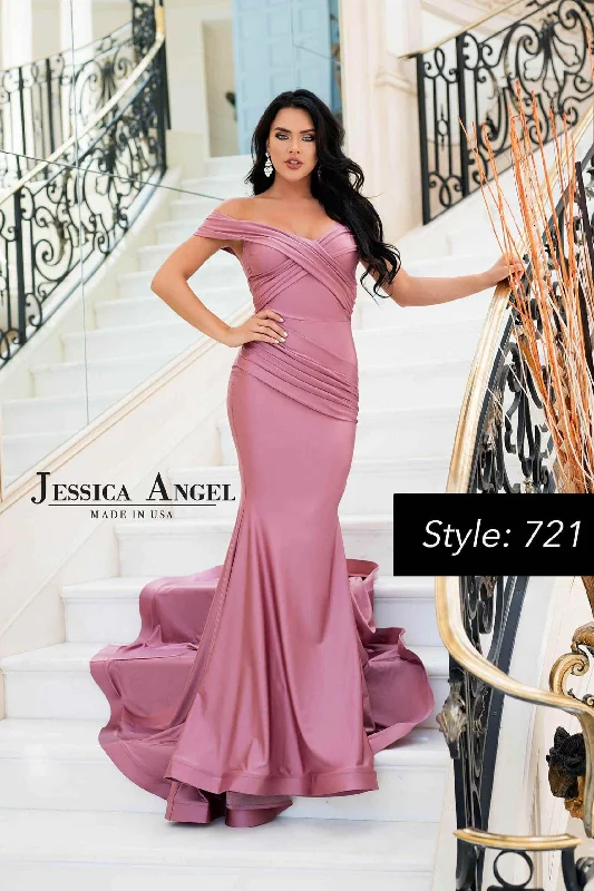 Jessica Angel Off Shoulder Long Formal Evening Gown 721