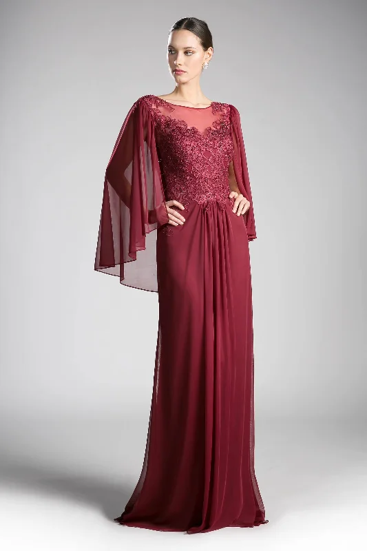 Burgundy 10 Cinderella Divine OC0001 Long Mother of the Bride Dress Sale