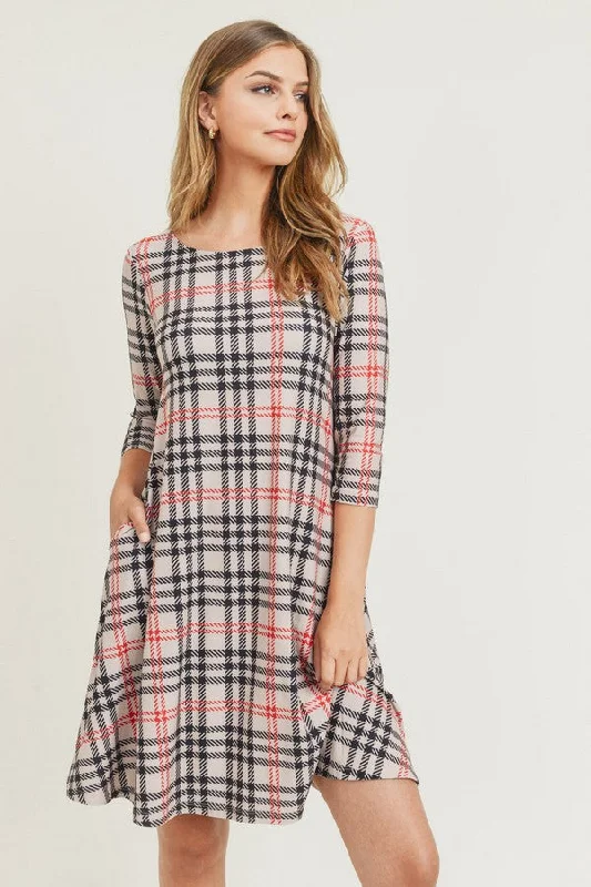 Vintage Plaid A-Line Dress