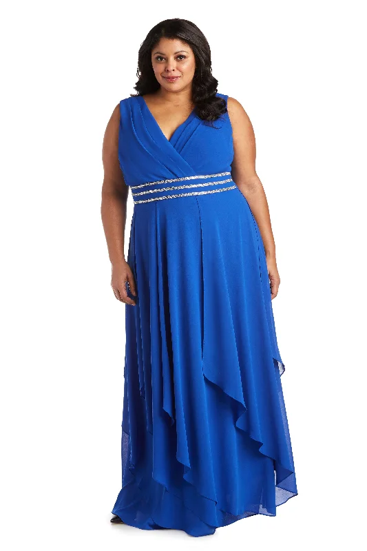 R&M Richards 7126W Plus Size Matte Chiffon Long Gown