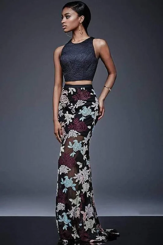 Jovani Floral Print Two-Piece Prom Dress Sale