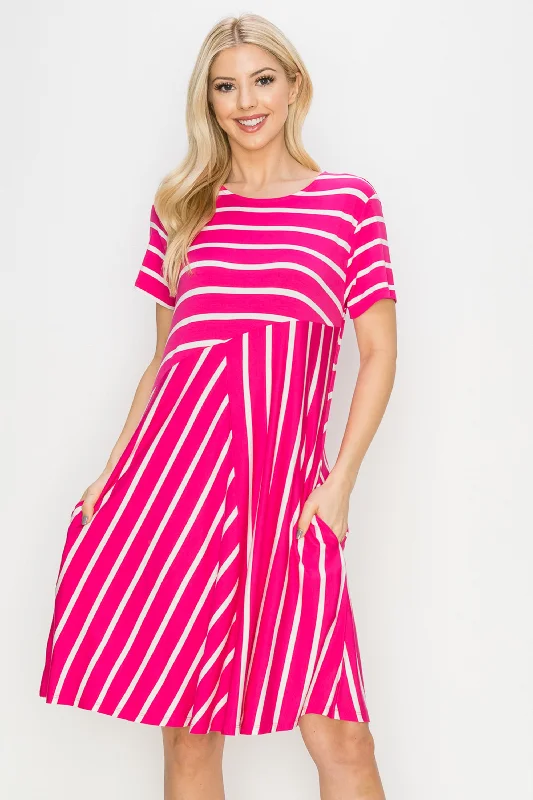 Multidirectional Lined A-line Dress