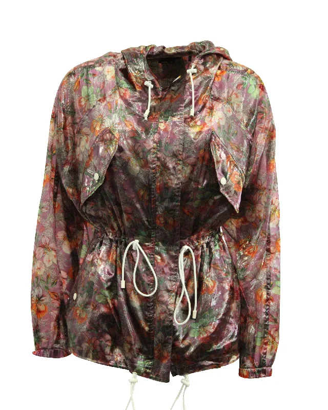 Isabel Marant Olaz Floral-Print Hooded Jacket in Multicolor Polyester