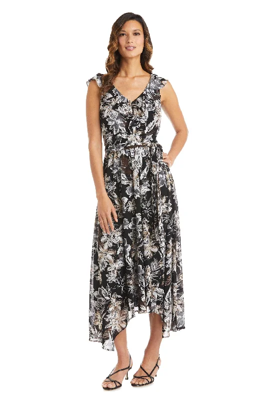 R&M Richards 7664 High Low Ruffle Dress