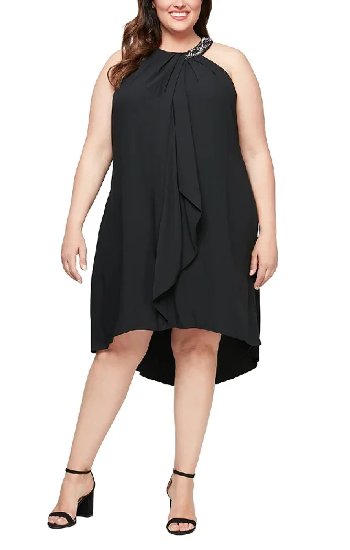 SL Fashions 619005 Plus Size Cocktail Short Dress