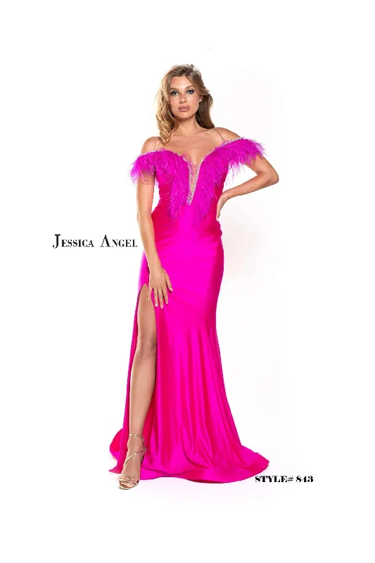 Jessica Angel Off Shoulder Long Formal Dress 843