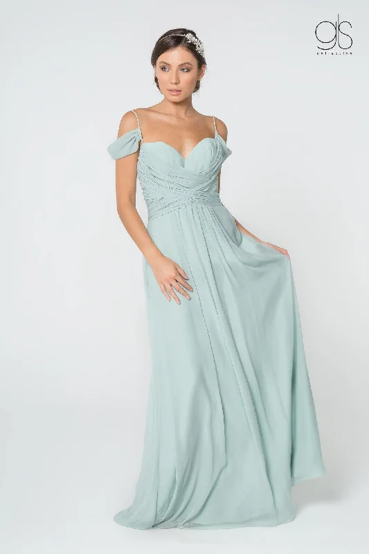 Off Shoulder Long Chiffon Formal Dress Sale