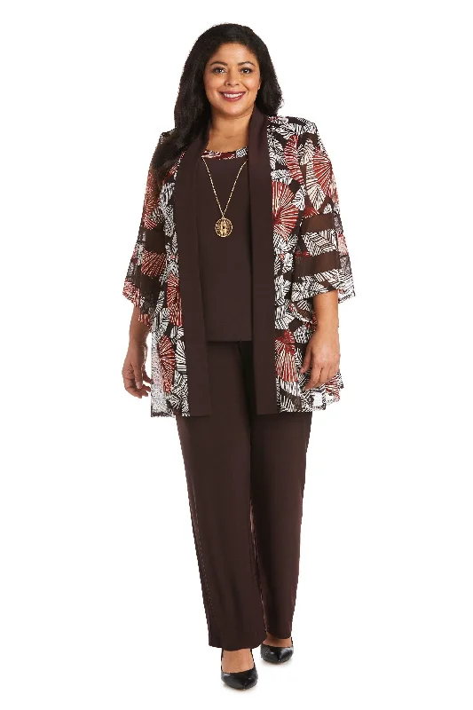 R&M Richards 7496W Plus Size Two Piece Print Pant Suit Sale