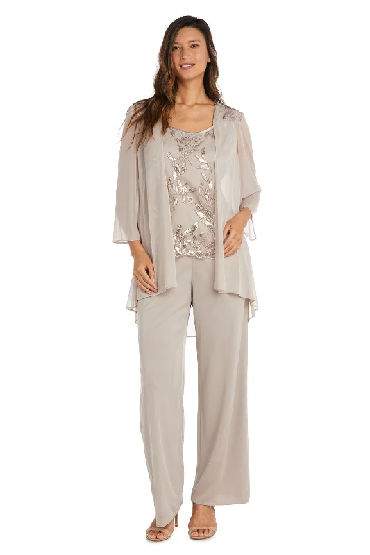 R&M Richards 42734 Three Piece Sequin Pant Suit Jacket Set