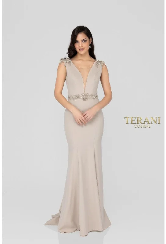 Terani Couture 1911E9601 Sleeveless Long Prom Dress