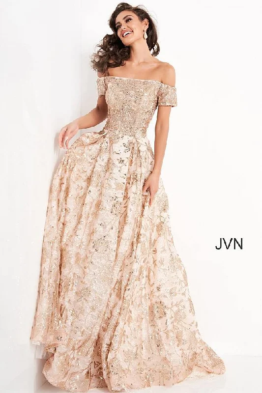 Jovani 03013 Off the Shoulder Long Prom Dress