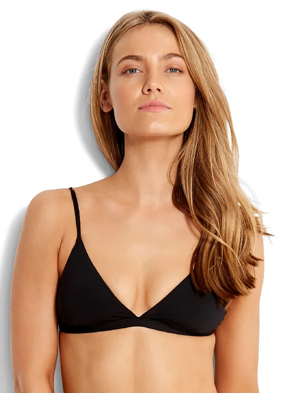 Active Fixed Tri Bra Bikini Top - Black