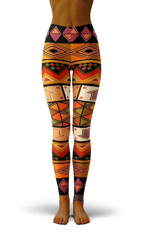 Afro African Kente Art Style 4 Print Legging