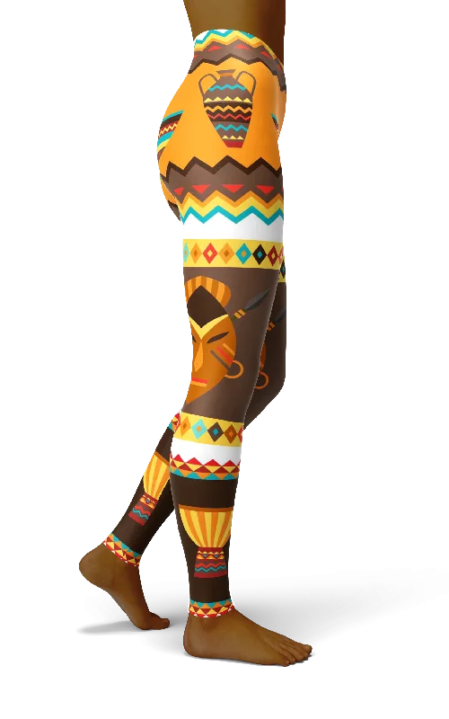 Afro African Kente Art Style 6 Print Legging