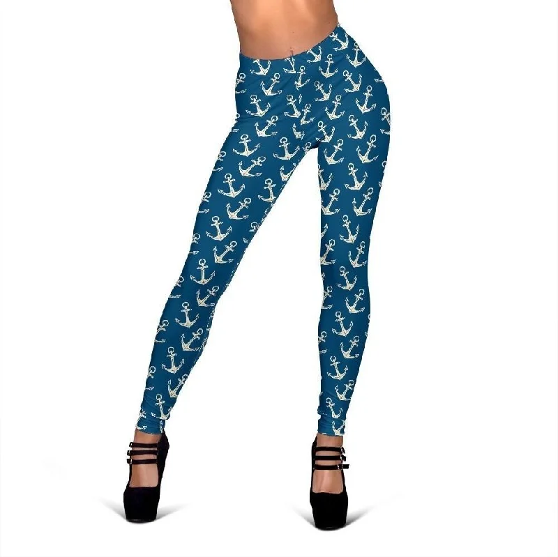 Anchor Nautical Print Pattern Women Leggings