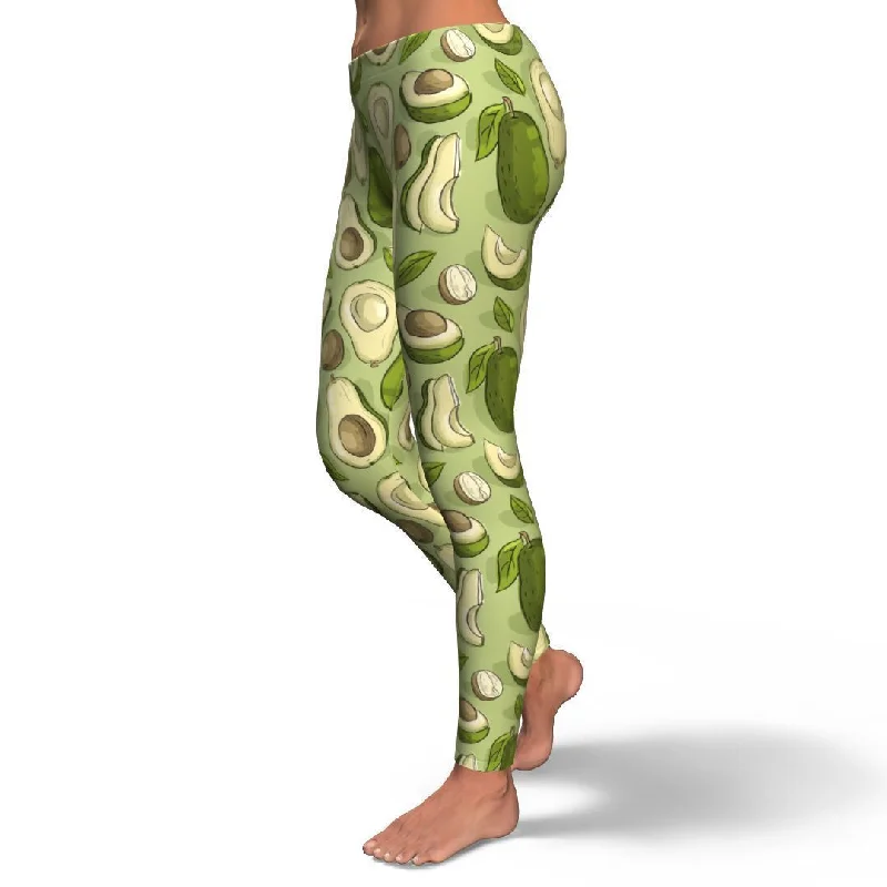 Avocado Green Pattern Print Pattern Women Leggings