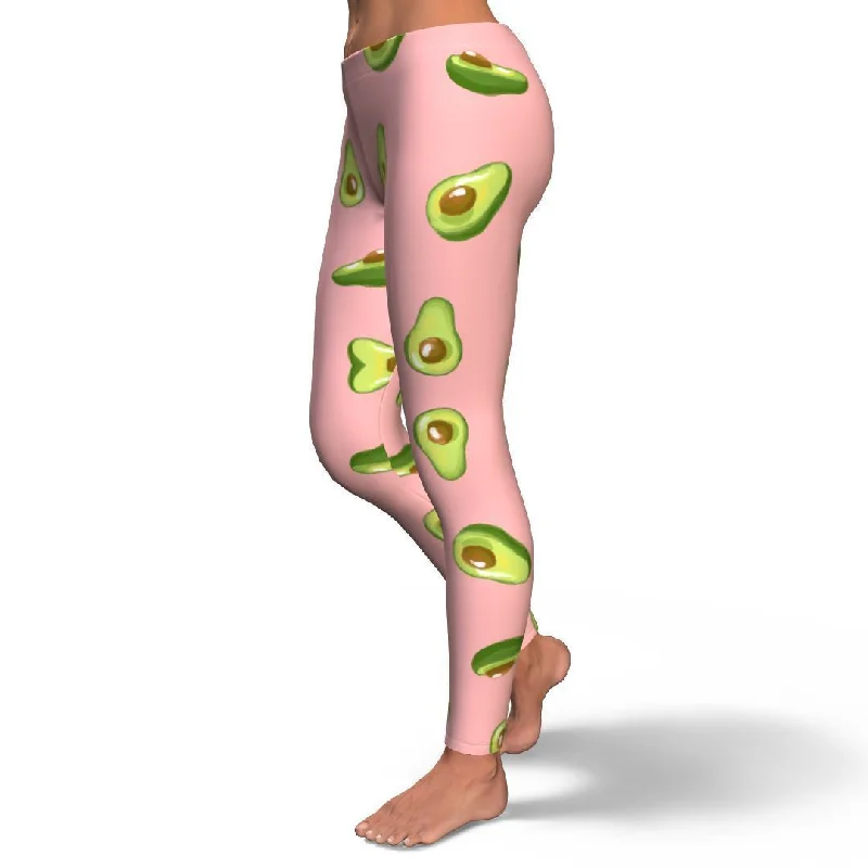 Avocado Pink Pattern Print Pattern Women Leggings