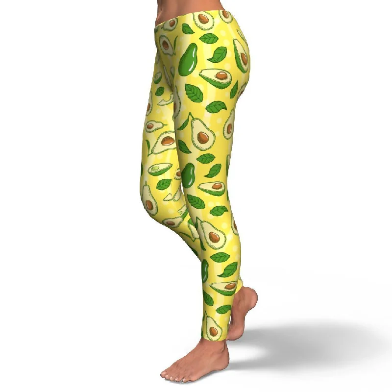 Avocado Yellow Pattern Print Pattern Women Leggings