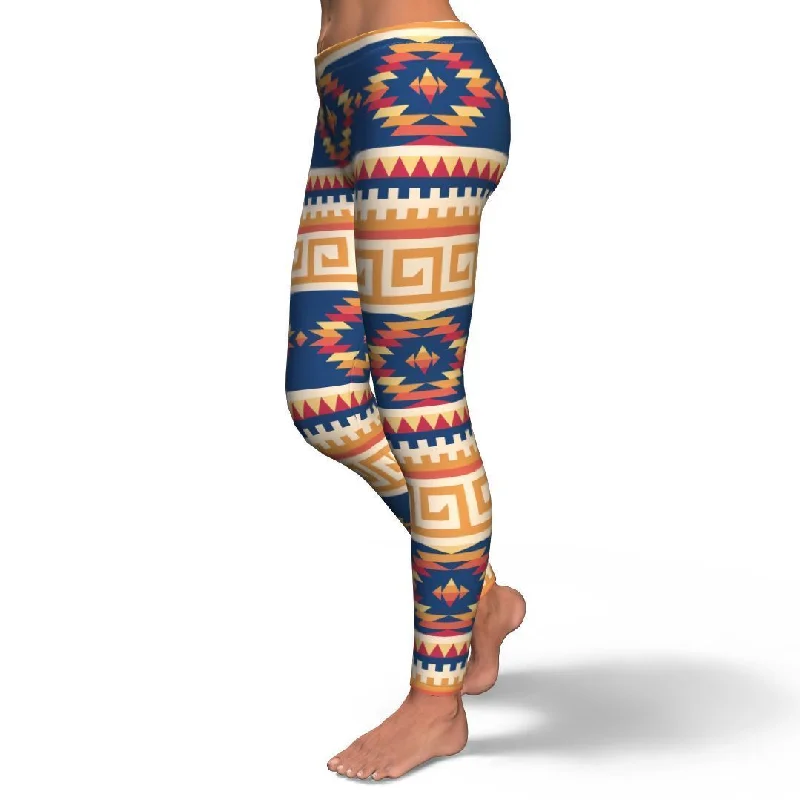 Aztec Tribal Indians Navajo Native American Print Pattern Women Leggings