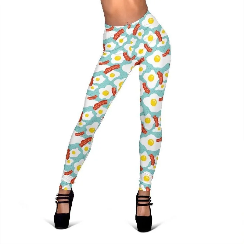 Bacon Egg Pattern Print Women Leggings