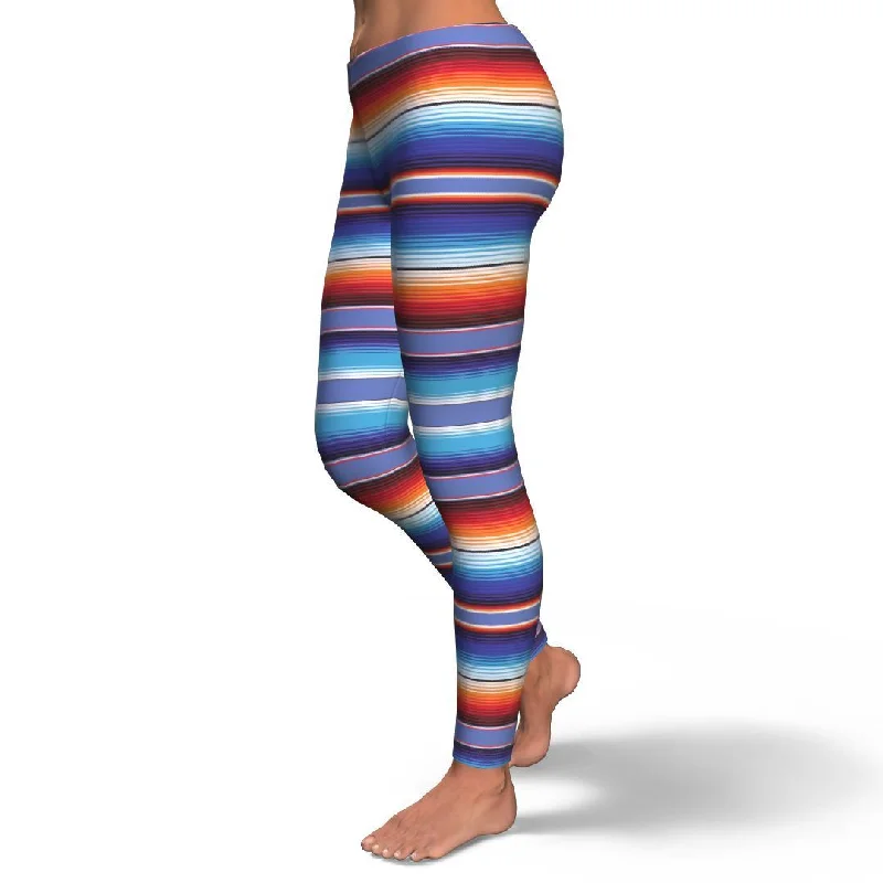 Baja Mexican Blanket Serape Pattern Print Pattern Women Leggings