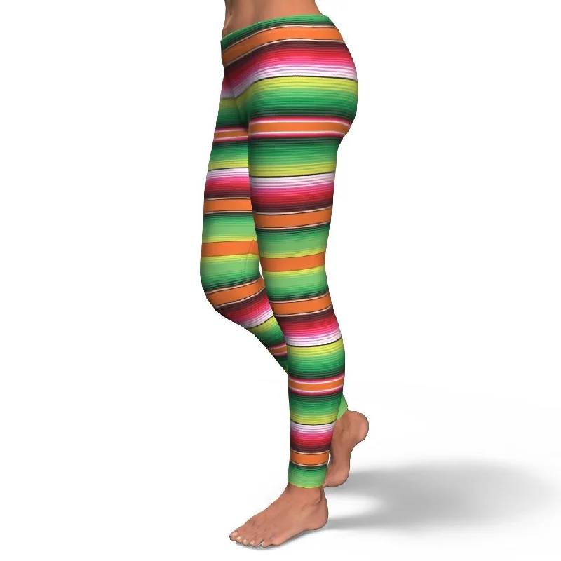 Baja Serape Mexican Blanket Pattern Print Pattern Women Leggings