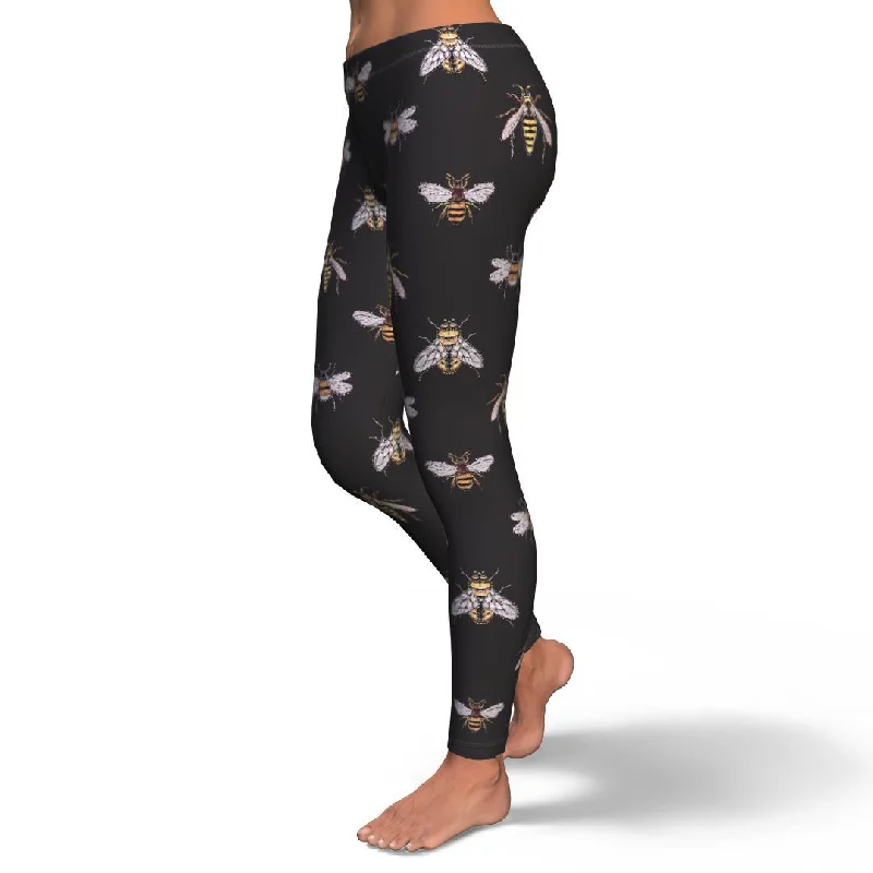 Bee Lovers Honey Gifts Pattern Print Pattern Women Leggings