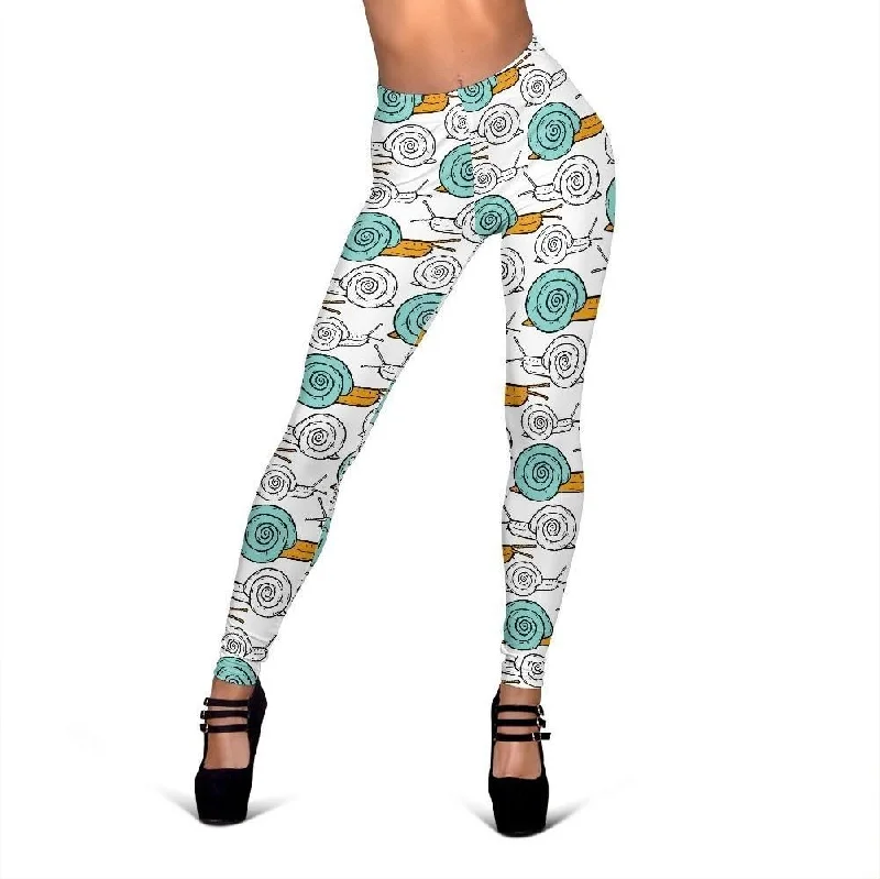 Cartoon Snail Print Pattern Women Leggings