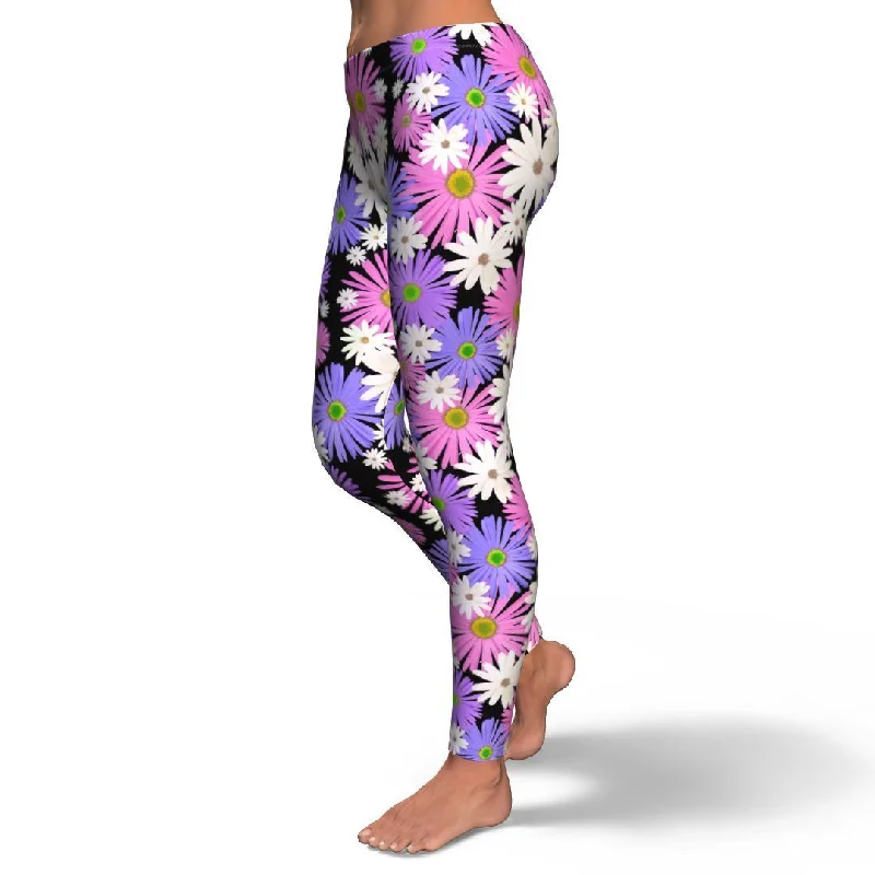 Colorful Daisy Pattern Print Pattern Women Leggings