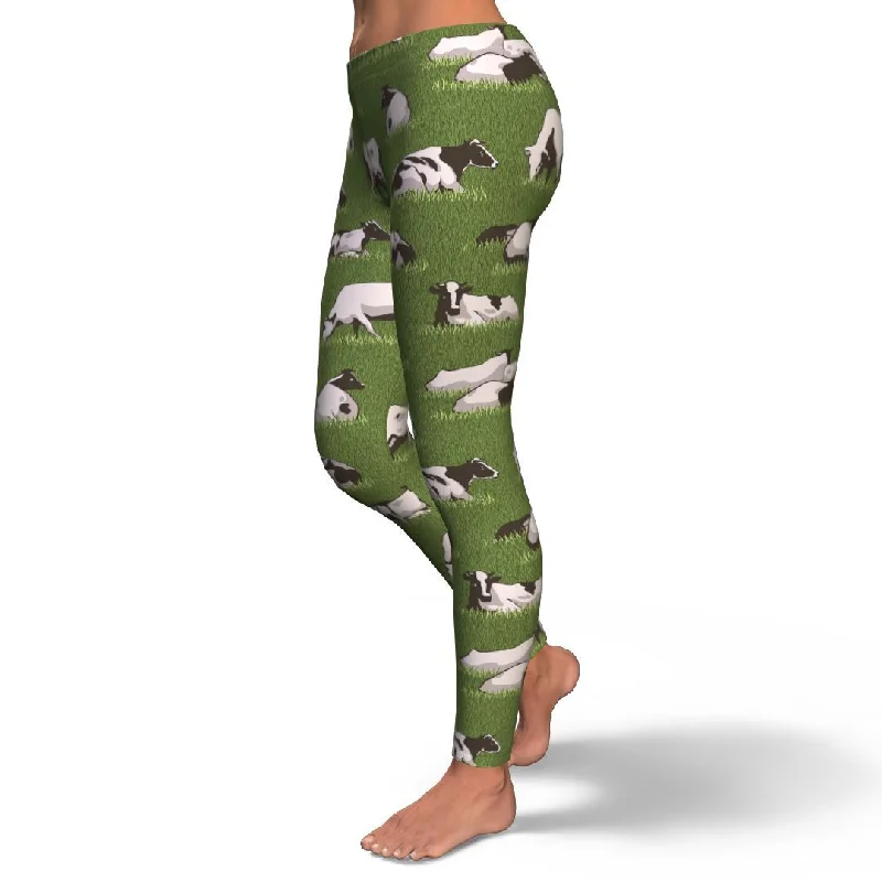 Cow Farm Pattern Print Pattern Women Leggings