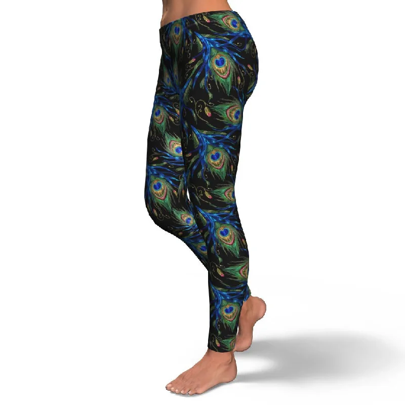 Feather Peacock Pattern Print Pattern Women Leggings