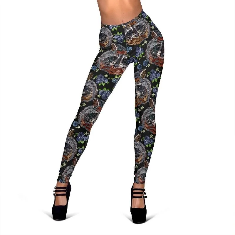 Fruit Raccoon Print Pattern Women Leggings