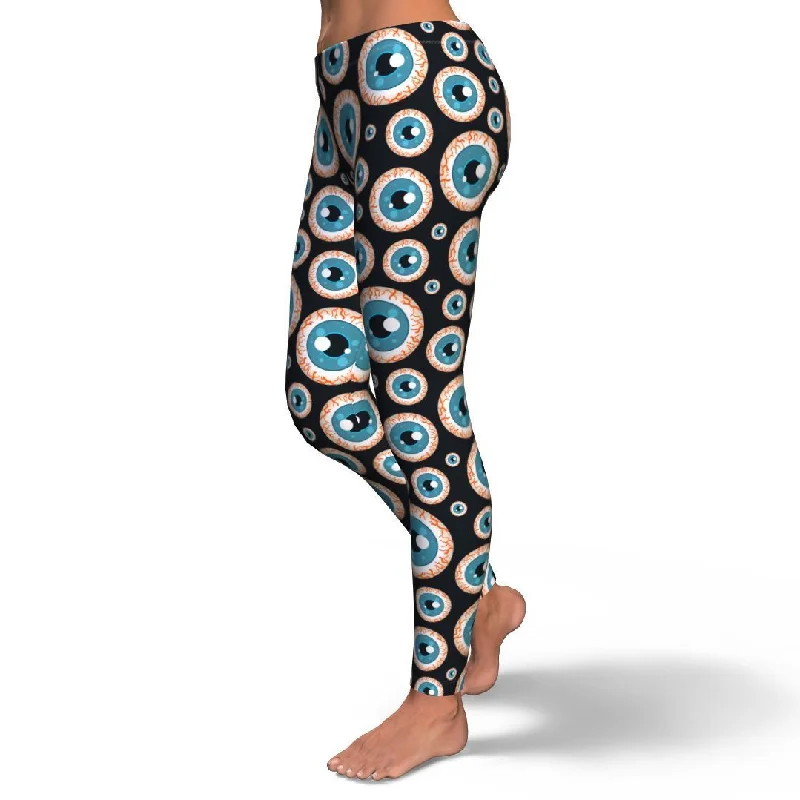 Halloween Zombie Eyes Pattern Print Pattern Women Leggings